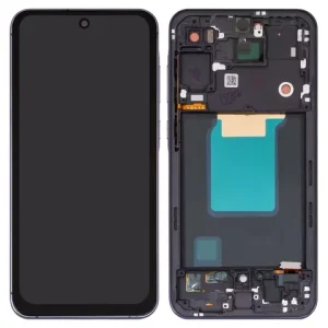 Дисплей для Samsung A556 Galaxy A55, чорний, з рамкою, Сopy, (TFT)