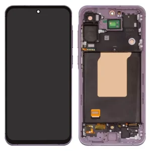 Дисплей для Samsung A556 Galaxy A55, фіолетовий, з рамкою, High Copy, (OLED) lilac