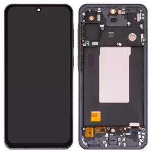 Дисплей для Samsung A566 Galaxy A56, чорний, з рамкою, Сopy, (TFT)