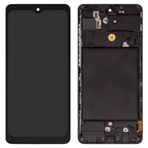 Дисплей для Samsung A715 Galaxy A71, чорний, з рамкою, High Copy, з широким обідком, (OLED)