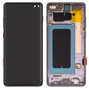 Дисплей для Samsung G975 Galaxy S10 Plus, сріблястий, з рамкою, High Copy, (OLED)
