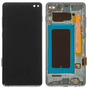 Дисплей для Samsung G975 Galaxy S10 Plus, зелений, з рамкою, Оригінал (переклеєне скло)