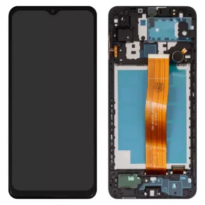 Дисплей для Samsung M127 Galaxy M12, чорний, з рамкою, (Box)