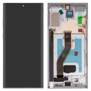 Дисплей для Samsung N975F Galaxy Note 10 Plus, сріблястий, з рамкою, High Copy, (OLED)