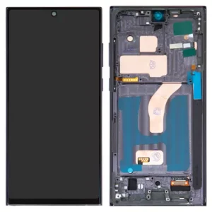 Дисплей для Samsung S908B Galaxy S22 Ultra 5G, чорний, з рамкою, Сopy, (TFT)