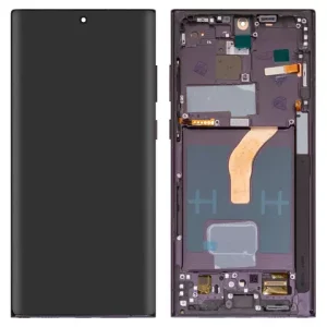 Дисплей для Samsung S908B Galaxy S22 Ultra 5G, фіолетовий, з рамкою, High Copy, (OLED)