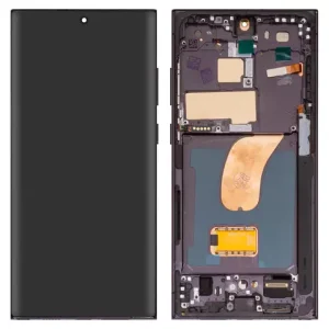 Дисплей для Samsung S918 Galaxy S23 Ultra, чорний, з рамкою, High Copy, (OLED)
