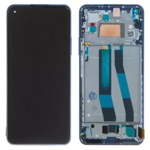 Display for Xiaomi Mi 11 Lite, Mi 11 Lite 5G, blue, with frame, Original (PRC),