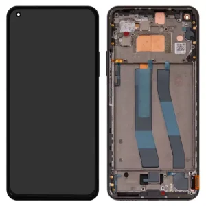 Дисплей для Xiaomi Mi 11 Lite, Mi 11 Lite 5G, чорний, з рамкою, Оригінал (переклеєне скло), #WM6556Z21 1