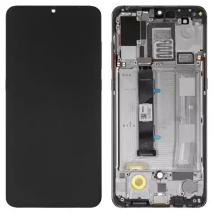 Дисплей для Xiaomi Mi 9, чорний, з рамкою, Оригінал (переклеєне скло), M1902F1G