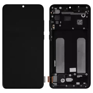 Дисплей для Xiaomi Mi 9 Lite, Mi CC9, чорний, з рамкою, Оригінал (переклеєне скло), M1904F3BG
