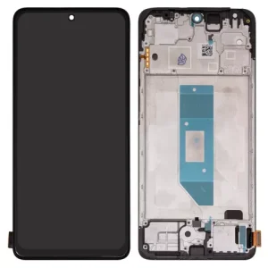 Дисплей для Xiaomi Redmi Note 14 4G, чорний, з рамкою, Сopy, (TFT), 159.6mm, 24117RN76G, 24117RN76O, global version