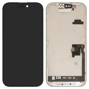 Дисплей для iPhone 16 Pro, чорний, з рамкою, Оригінал (переклеєне скло)