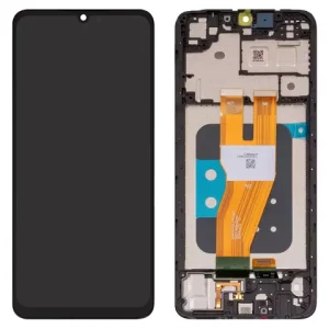 Дисплей для Samsung A055 Galaxy A05, чорний, з рамкою, Оригінал (переклеєне скло)