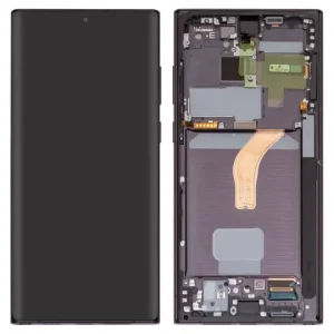Дисплей для Samsung S908B Galaxy S22 Ultra 5G, чорний, з рамкою, Original (PRC)