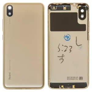 Задня панель корпуса для Xiaomi Redmi 7A, золотиста, з боковою кнопкою, MZB7995IN, M1903C3EG, M1903C3EH, M1903C3EI