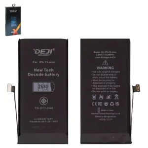 Акумулятор Deji для Apple iPhone 13 mini, Li-ion, 3,88 B, 2550 мАг, збільшена ємність, без помилки, decode battery