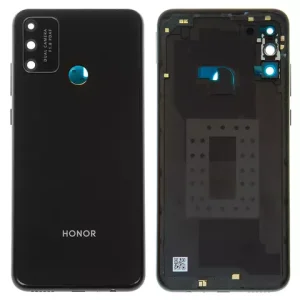 Задня панель корпуса для Huawei Honor Play 9A, чорна, із склом камери, dark night Black, MOA-AL00/MOA-TL00/MED-AL20/MOA-AL20