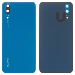 Задня панель корпуса для Huawei P20, синя, із склом камери, midnight blue