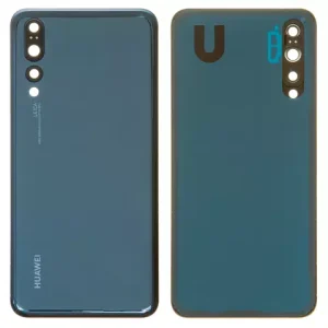 Задня панель корпуса для Huawei P20 Pro, синя, із склом камери