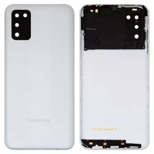 Задня панель корпуса для Samsung A037F Galaxy A03s, біла, із склом камери
