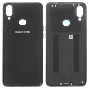 Задня панель корпуса для Samsung A107F/DS Galaxy A10s, чорна, з боковою кнопкою