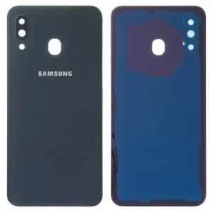 Задня панель корпуса для Samsung A305F/DS Galaxy A30, чорна, із склом камери