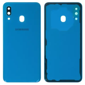 Задня панель корпуса для Samsung A305F/DS Galaxy A30, синя, із склом камери