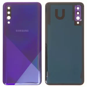 Задня панель корпуса для Samsung A307F/DS Galaxy A30s, фіолетова, із склом камери, prism crush violet