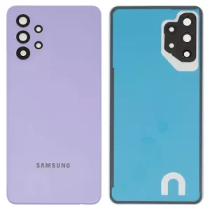 Задня панель корпуса для Samsung A325 Galaxy A32, фіолетова, із склом камери