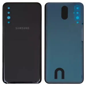 Задня панель корпуса для Samsung A505F/DS Galaxy A50, чорна, із склом камери