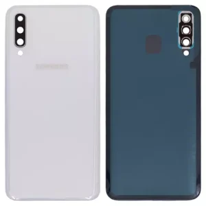 Задня панель корпуса для Samsung A505F/DS Galaxy A50, біла, із склом камери