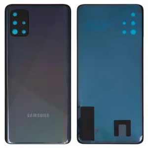 Задня панель корпуса для Samsung A515F/DS Galaxy A51, чорна, із склом камери