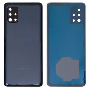 Задня панель корпуса для Samsung A516F Galaxy A51 5G, чорна, із склом камери