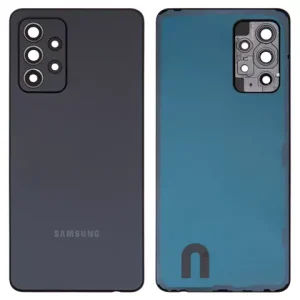 Задня панель корпуса для Samsung A525 Galaxy A52, чорна, із склом камери
