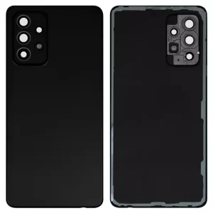 Задня панель корпуса для Samsung A528 Galaxy A52s 5G, чорна, із склом камери