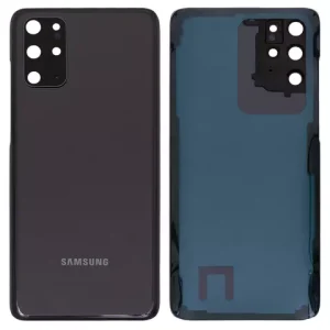Задня панель корпуса для Samsung G985 Galaxy S20 Plus, G986 Galaxy S20 Plus 5G, сіра, із склом камери,