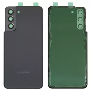Задня панель корпуса для Samsung G991 Galaxy S21 5G, сіра, із склом камери