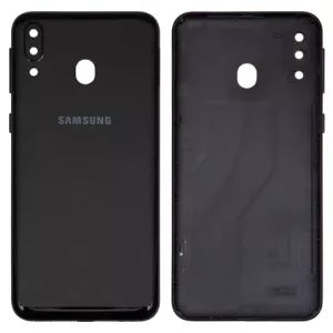 Задня панель корпуса для Samsung M205F/DS Galaxy M20, чорна, із склом камери