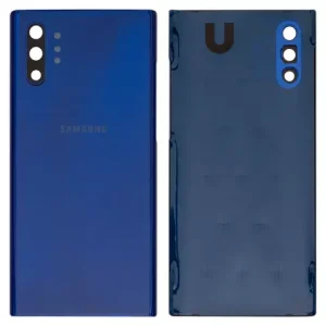 Задня панель корпуса для Samsung N975F Galaxy Note 10 Plus, синя, із склом камери, aura blue