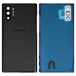 Задня панель корпуса для Samsung N975F Galaxy Note 10 Plus; Samsung, чорна, із склом камери, aura black
