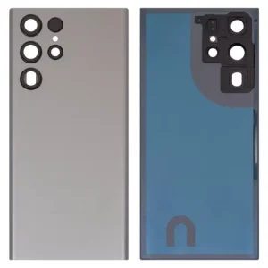 Задня панель корпуса для Samsung S908B Galaxy S22 Ultra 5G, сіра, із склом камери, graphite