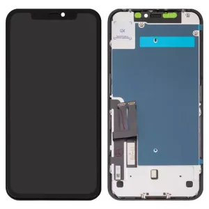 Дисплей для iPhone 11, чорний, з рамкою, Copy, без опакування, (TFT), GX