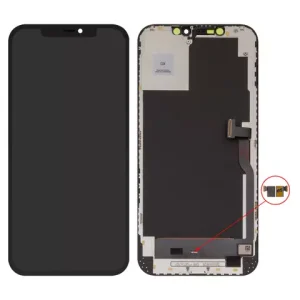 Дисплей для iPhone 12 Pro Max, чорний, з рамкою, High Copy, без мікросхеми, (OLED), GX OEM hard