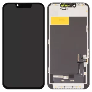 Дисплей для iPhone 13, чорний, з рамкою, Copy, без опакування, (TFT), ZY, LTPS HD+