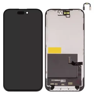 Дисплей для iPhone 15, чорний, з рамкою, Copy, (TFT), JK