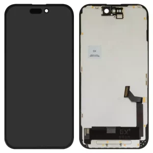 Дисплей для iPhone 15, чорний, з рамкою, High Copy, (OLED), GX OEM hard