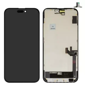 Дисплей для iPhone 15 Plus, чорний, з рамкою, High Copy, (OLED), GX OEM hard