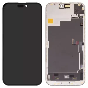 Дисплей для iPhone 15 Pro Max, чорний, з рамкою, High Copy, без помилки, (OLED), DD-OLED OEM soft, 120Hz,
