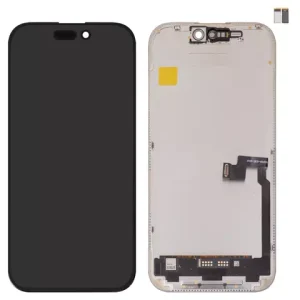Дисплей для iPhone 16 Pro, чорний, з рамкою, High Copy, без мікросхеми, (OLED), DD-OLED soft, 120Hz